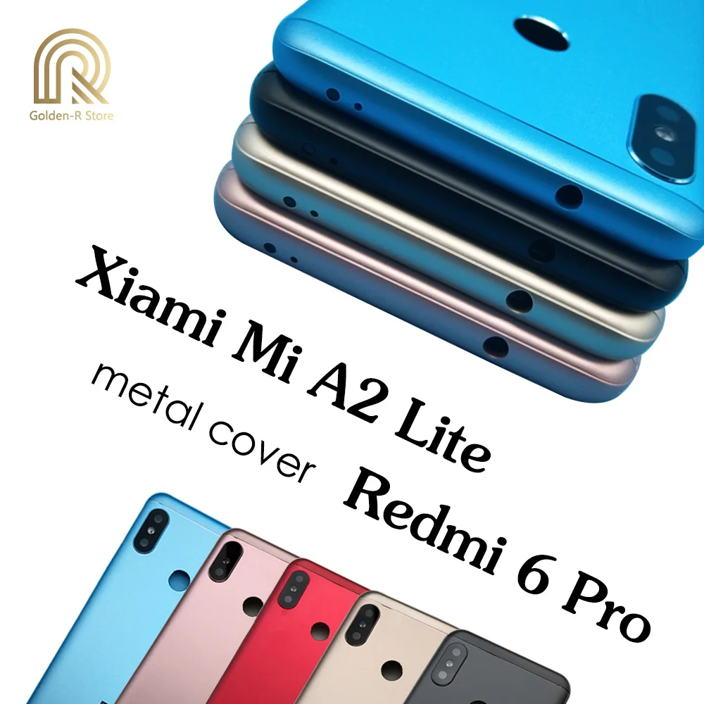 5,8" для Xiao mi Red mi 6 Pro/mi A2 Lite Батарейная дверь металлическая задняя крышка Запасные части Корпус чехол с кнопками объектив