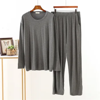 

Pigiama Uomo New Modal Pajamas Men Spring Autumn Dark Long Sleeve Youth Casual Plus Size Homewear Thin Set Mens Lounge Wear