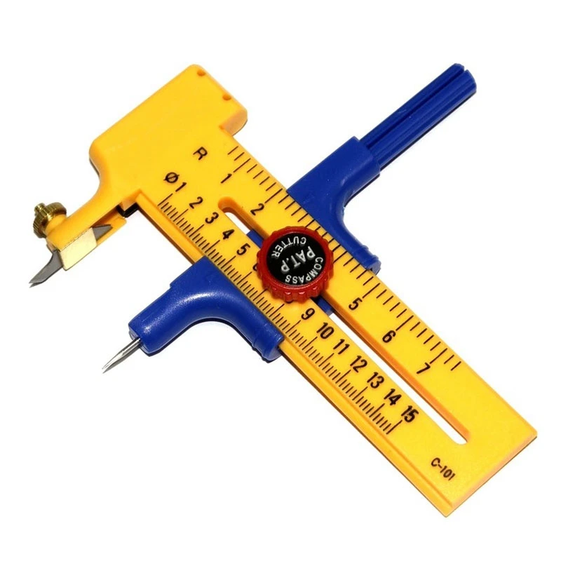 

Dafa Compass Cutter for Cutting Papers/Films/Leather Stainless Steel 6Pcs Spare Blades Cut Circle Knife