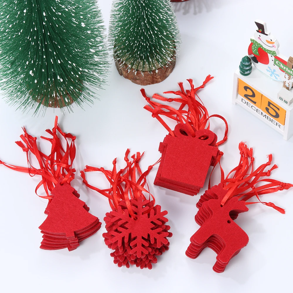 10 шт./лот, Классические Мини красные рождественские подвесные украшения, Санта Клаус, елочные украшения, вечерние украшения, подарки для детей