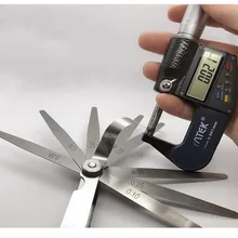 

Male / British Feeler Gauge 24 Blade 0.02-2.00mm Gap Measuring Ruler Stainless Steel Single Piece Feeler Measuring Tool