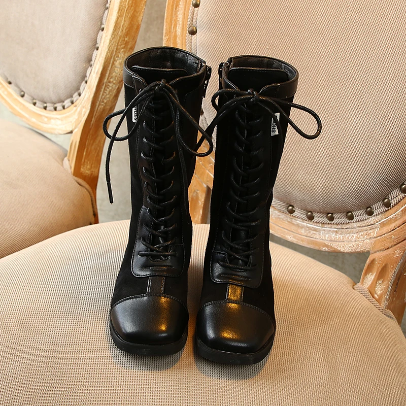 

Winter Children Boots Solid Color Girls Shoes Kids Boots Snow Long Tube Warm Gladiator Fashion Martin Booties Black SX275