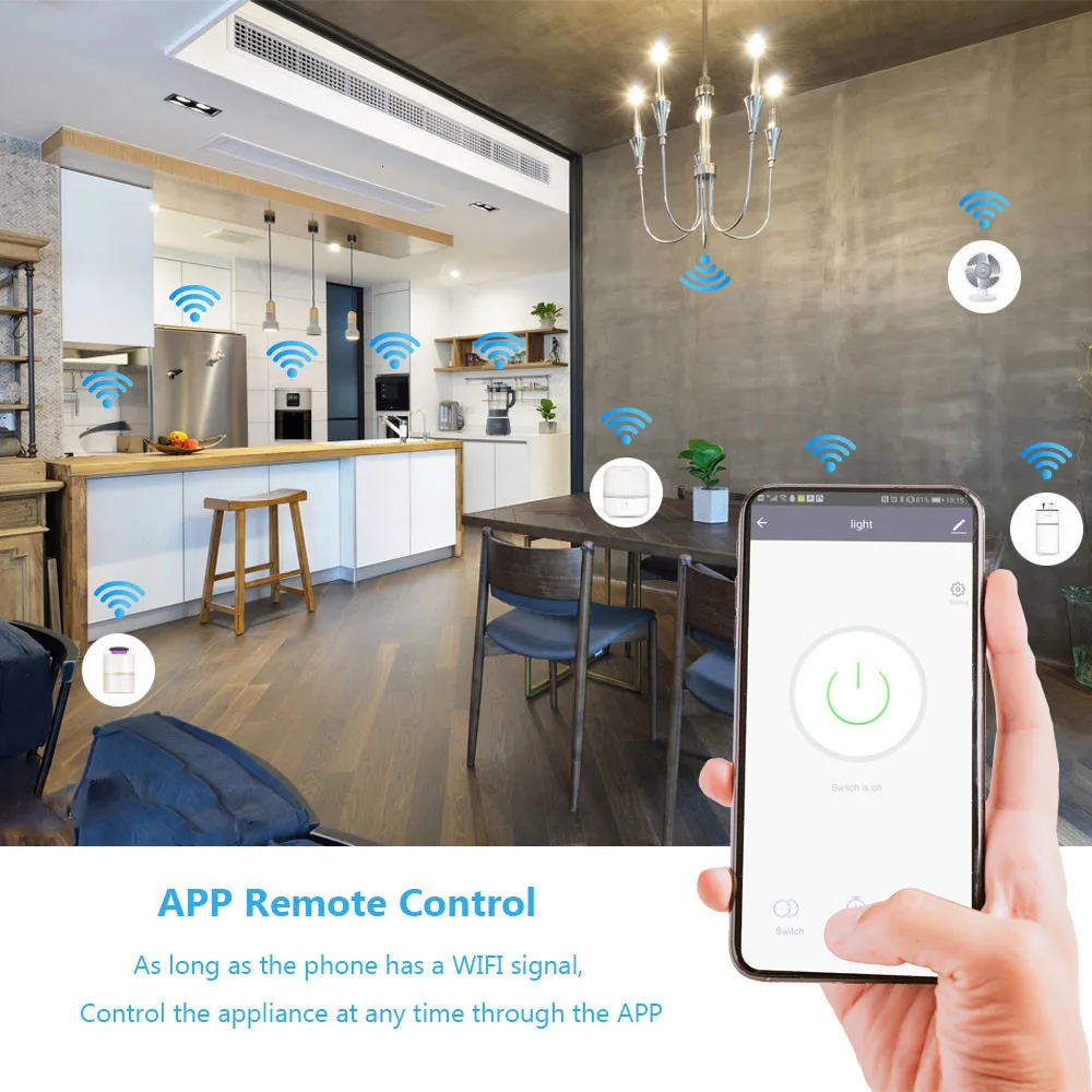  SMATRUL Tuya Smart Life APP WiFi 1/2/3 Gang push Switch Light RF 433Mhz Wall DIY Relay Timer Module - 4000268573532