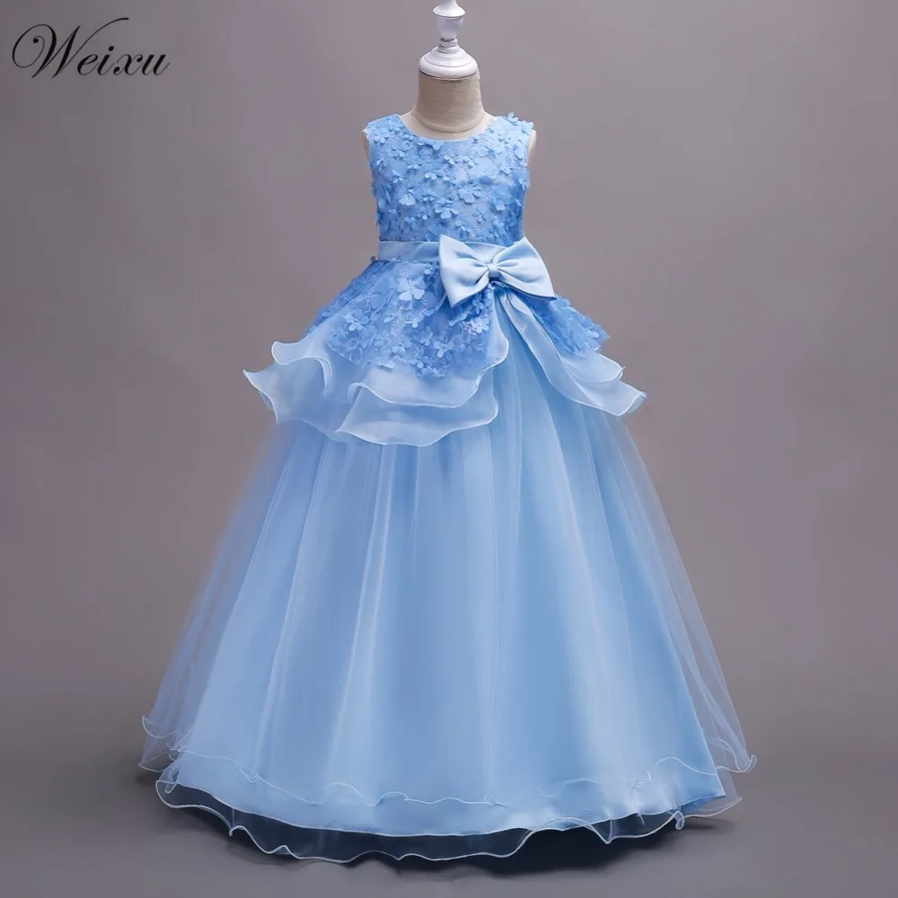 

Weixu Flower Girls Formal Dress Embroidered Wedding Party Dresses Children's Carnival Costume Teenage Girl Ceremony Long Dress