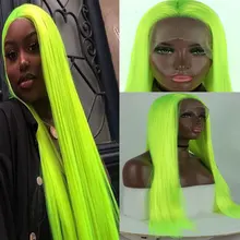 BM темно-коричневый объемная волна 13*3 синтетический парик фронта шнурка жаропрочные волокна волос естественная линия волос свободный пробор для женщин парики