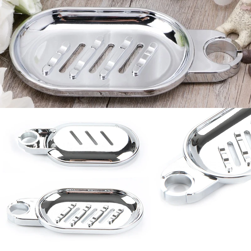 Convenient Clip-on Soap Tray Soap Dish Adjustable Shower Rail Slide Soap Plates Smooth Bathroom Holder Soap Shower Rail Plates