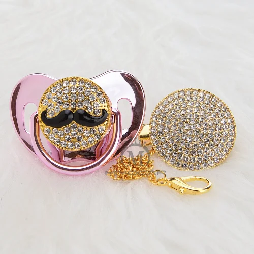MIYOCAR BLING Золотые Серебряные Усы Соска и соска клип уникальный дизайн для ребенка SGS сертификат Безопасный и уникальный AMOU - Цвет: AMOU-11   6-18M