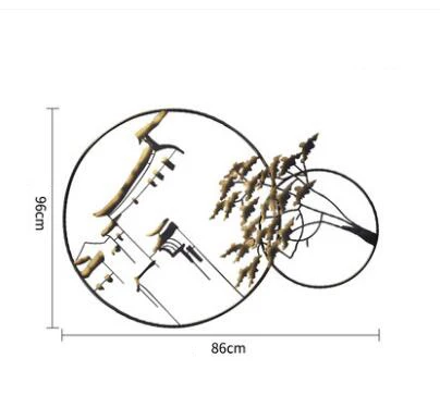 Китайское Кованое железное двойное кольцо пейзаж настенные подвесные украшения ремесла для дома гостиная настенная роспись украшение Настенная Наклейка Искусство - Цвет: style1