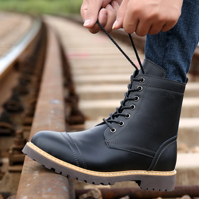 Мужские s botas hombre Martin модные зимние мужские ботинки на плоской подошве уличные рабочие ботинки для походов мужские Ботинки Martin Homme, большие размеры 38-46