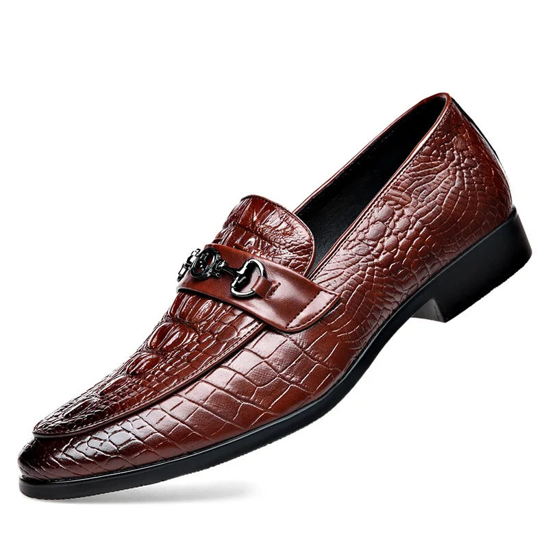 

Crocodile Patten Shoes Men Business Oxford Shoes Male Formal Dress Shoe 2022 New Fashion Moccasin PU Leather Loafers Plus size