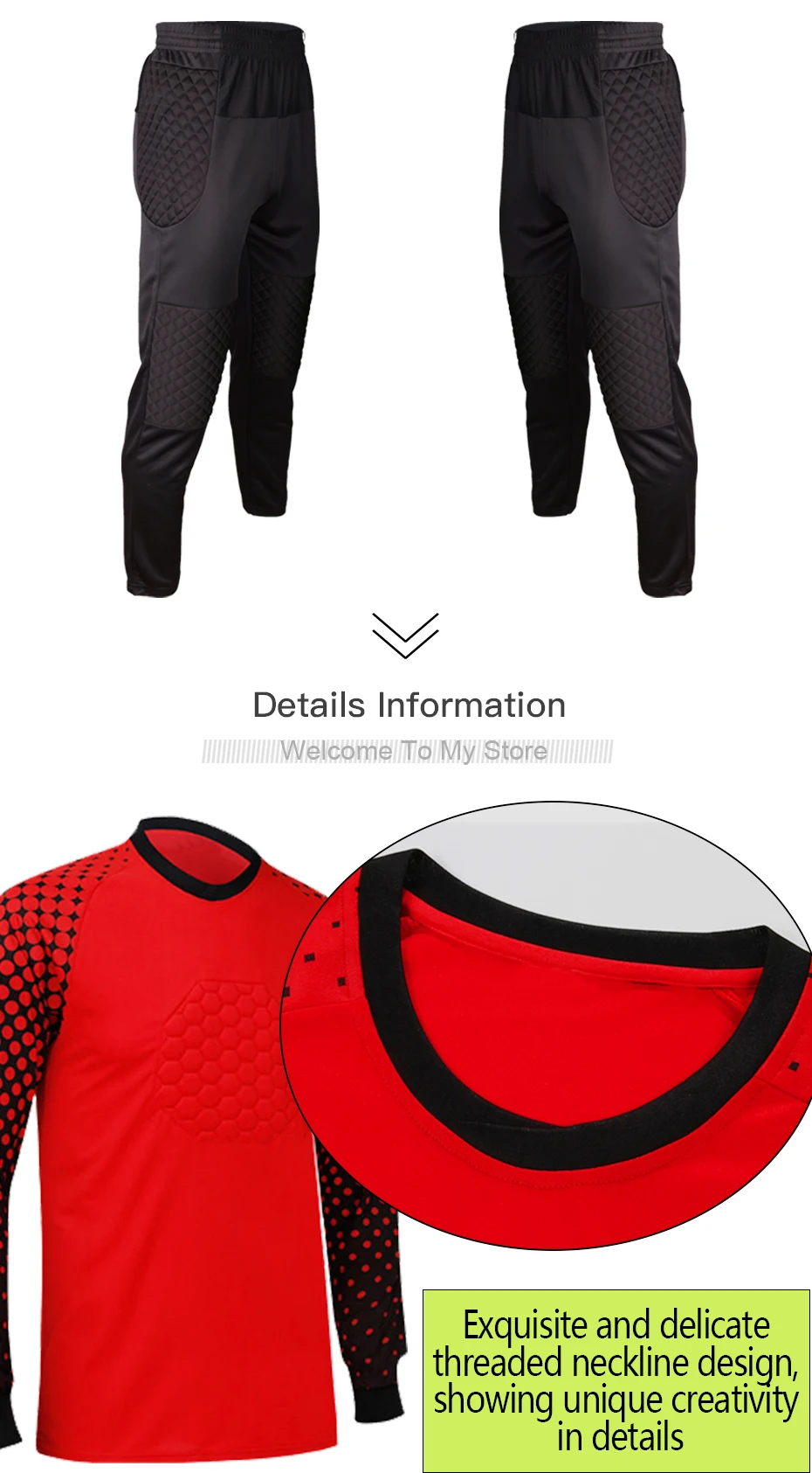 Мужская форма вратаря, защитный футбольный костюм, укрепляющая губка, футбольная Джерси, тренировочный длинный рукав вратаря и штаны