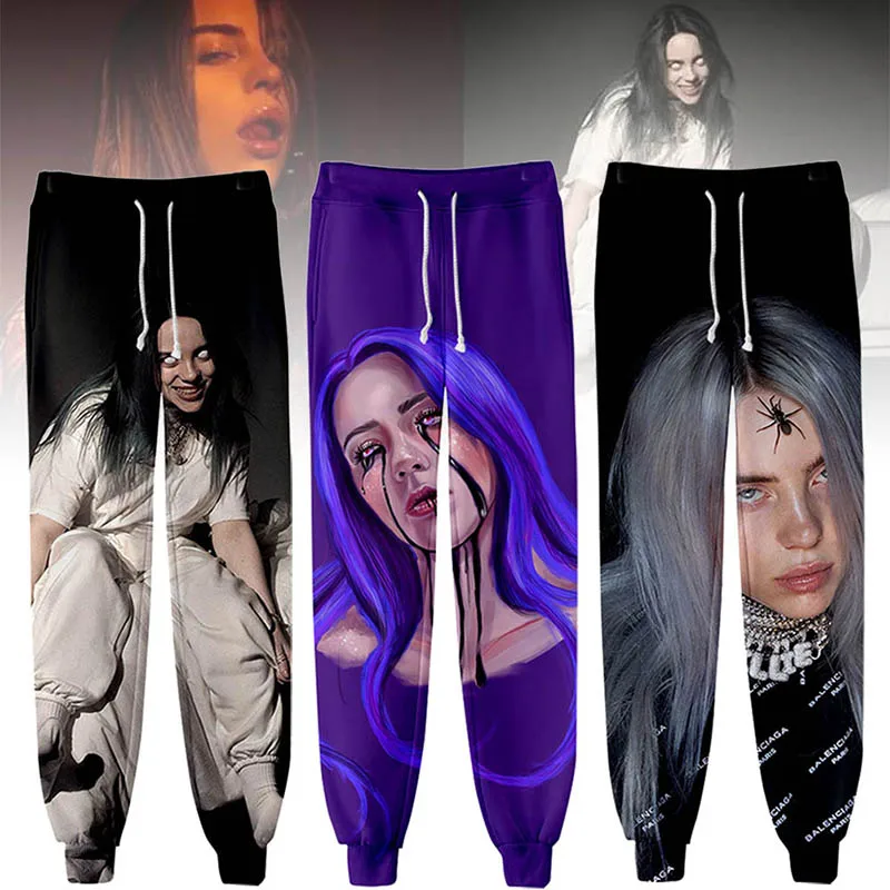 Billie Eilish, обернутые штаны, принт, горячая распродажа, весенние женские/мужские сексуальные спортивные штаны, Jogger Kpops брюки, большие размеры