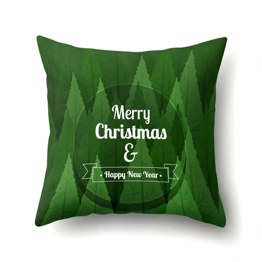 Наволочка для подушки с рождественской елкой снежинками 45*45 см, декоративные подушки, новогодний диван-кровать, домашний декор, наволочка из полиэстера 40543 - Цвет: 2BZ-40543-398
