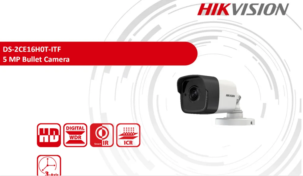 

Hikvision 5MP Fixed Mini Bullet Camera DS-2CE16H0T-ITF CCTV Camera TVI / AHD / CVI / CVBS 4 IN 1