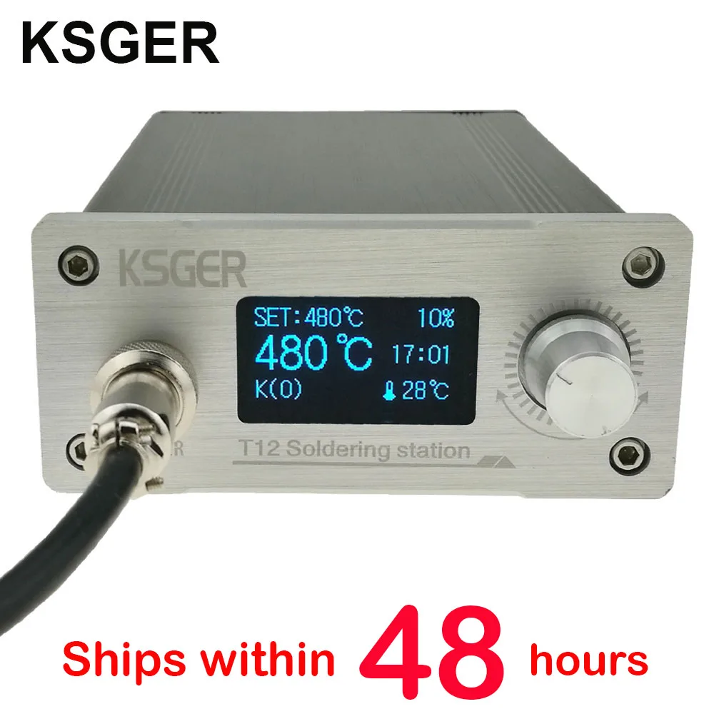 KSGER T12 паяльная станция STM32 OLED V2.0 контроллер FX9501 ручка CNC алюминиевый сплав DIY