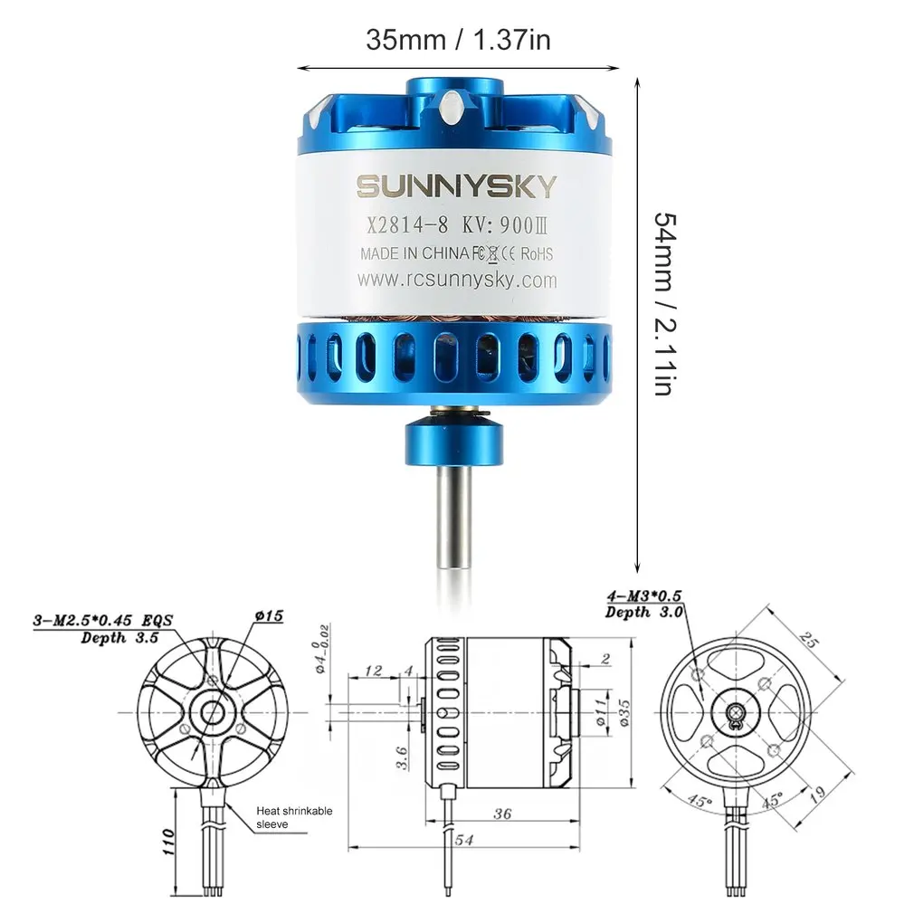 SUNNYSKY X2814-III/X2820-III 900KV/1000KV/1200KV/1400KV/570KV/860KV/250KV бесщеточный двигатель для вертолета с фиксированным крылом 3D RC