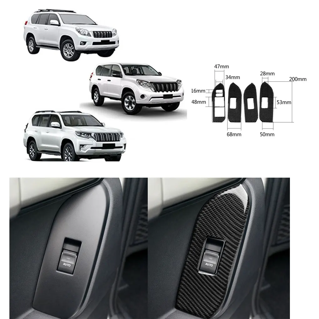 Замена для Land Cruiser Prado 2010- панель из углеродного волокна Защитная Наклейка Декор зеркало заднего вида и 2 шт