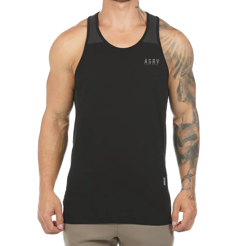 

ASRV BSolid Gym Men Stringer Tank Top Bodybuilding Fitness Singlets Muscle Vest Tee Basketball Jersey Sleeveless Shirts Mens