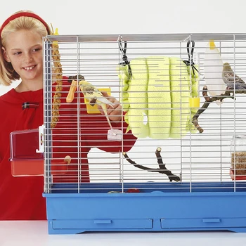 

Pet Parrots Hut Hammock Winter Warm Birds Nests Hanging Hideaway Cave Bed Adjustable for Pet Parrots Squirrels QP2