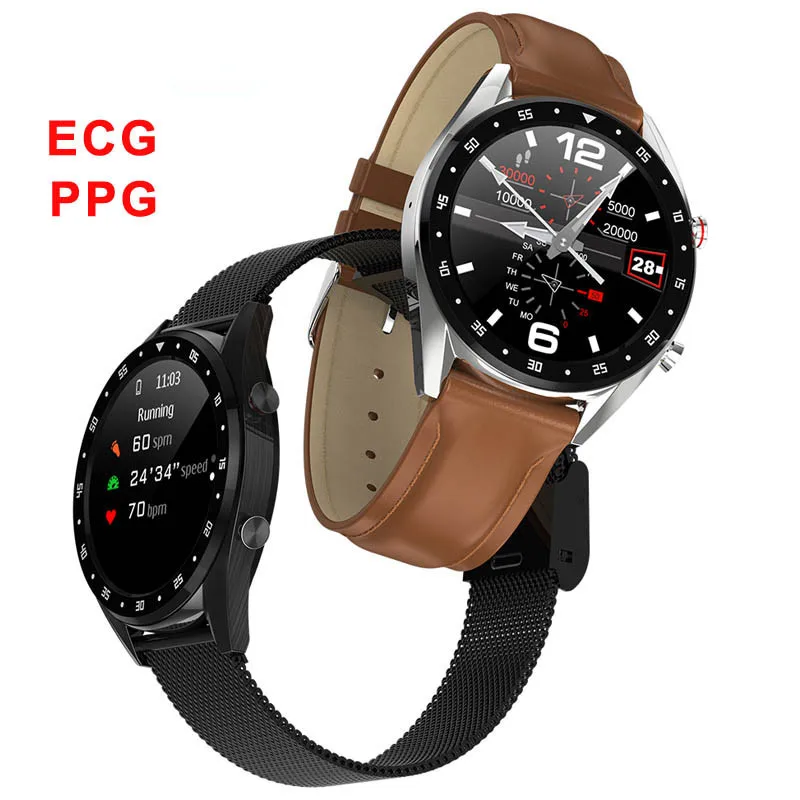 L7 Bluetooth Смарт-часы для мужчин ЭКГ+ PPG HRV монитор сердечного ритма кровяного давления IP68 водонепроницаемый смарт-браслет для Android IOS