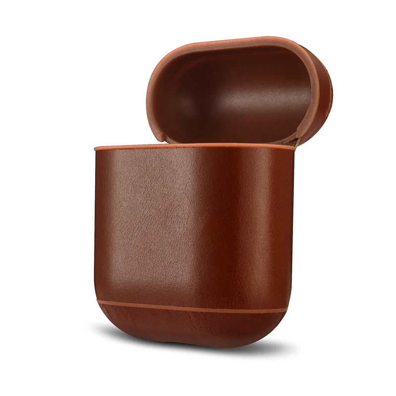 Genuine Leather Headphone Case Portable Buckle Bag Cover for Apple Airpods iPhone Bluetooth Earphone Case Boxes Protective Case