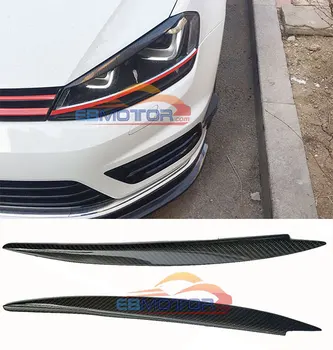 

carbon fiber Eyelids eyebrows FRONT headlight brows 1Pair for VW GOLF 7 GTi MK7 2014UP V091