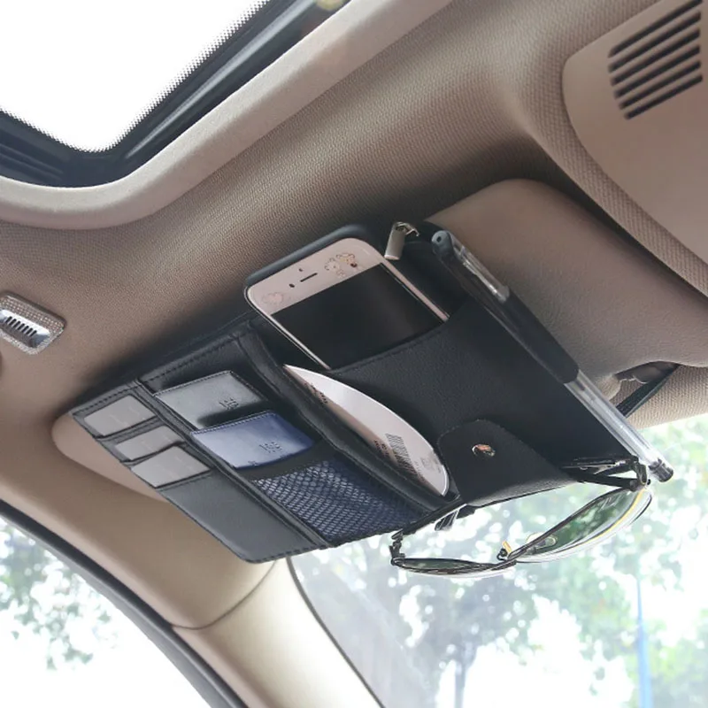 Car Sun Visor Bill Pen Business Card Holder CD DVD Organizer Storage Box Sunglasses Clip Stowing Tidying Accessories | Автомобили и
