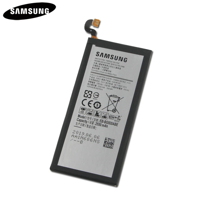 Оригинальный аккумулятор EB BG920ABE BG920ABA для Samsung GALAXY S6 SM G920K /V/T/A/I/F/P G9200 G9208 S6edge S6edgePlus S7