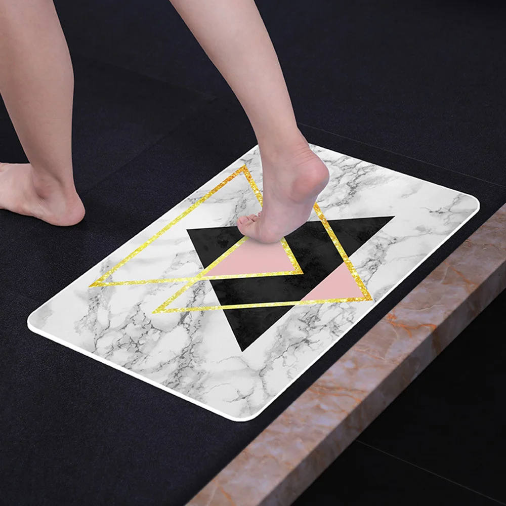 

Natural Diatomaceous Printed Bathroom Rug Mat Ins Quick Drying Non-slip Bath Mats Floor Carpet Pad Eco-Friendly Pad 600 * 390 mm