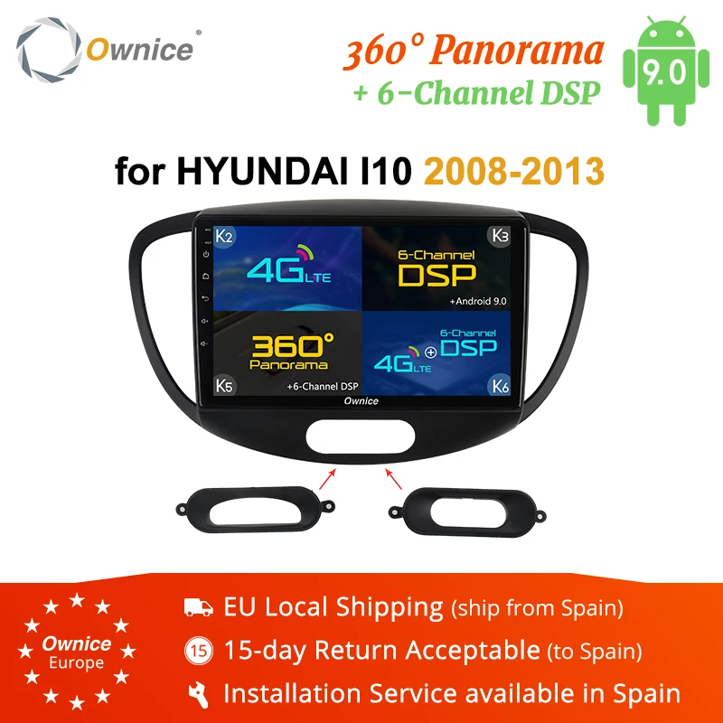 Ownice Android 9 0 360 панорамный автомобильный радиоприемник с навигацией GPS для Hyundai I10 I30