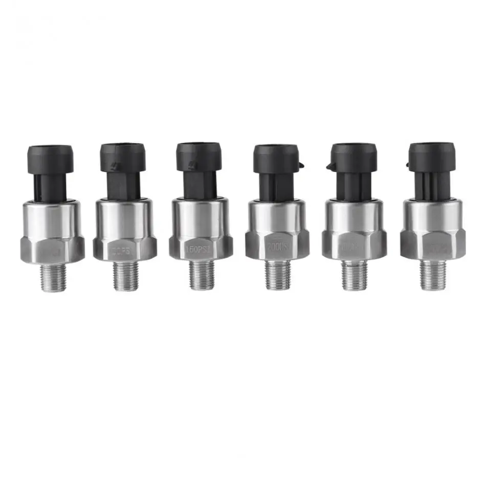 Stainless Steel 1/8" NPT DC 5V Pressure Transducer Sensor 30/100/150/200/300/500PSI for Oil Fuel Water pressure sensor