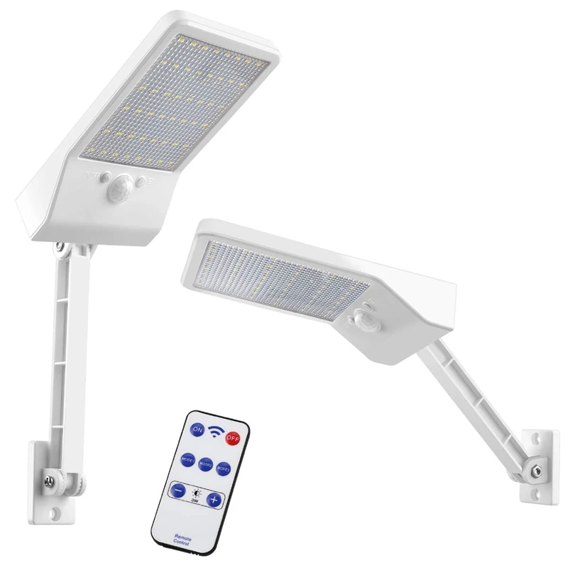 Top-48 Led Remote Solar Lights Adjustable Angle Security Night Light Wireless Motion Sensor Remote Control and 3 Lighting Modes