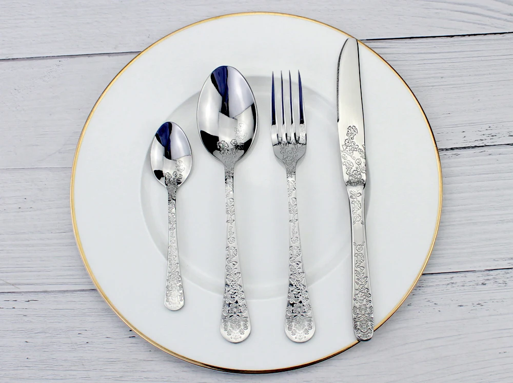 1 conjunto artístico floral emboss louça utensílios para casa