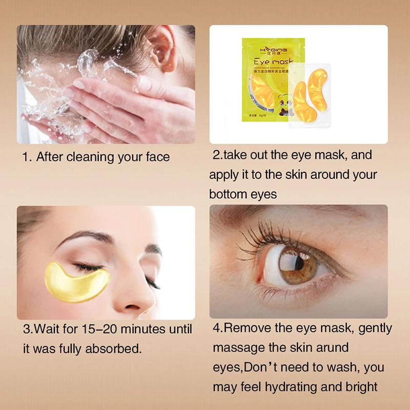 5/10 pair Collagen Eye Mask Crystal Gold Mask Puffiness Remove Dark Circle Moisturizing Crystal Eye Care Cosmetic Makeup TSLM1