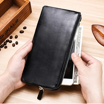 

2020 New Long PU Leather Wallet For Men Fashion Coin Purse Casual Male Wallets Coffee Colours Card Holder