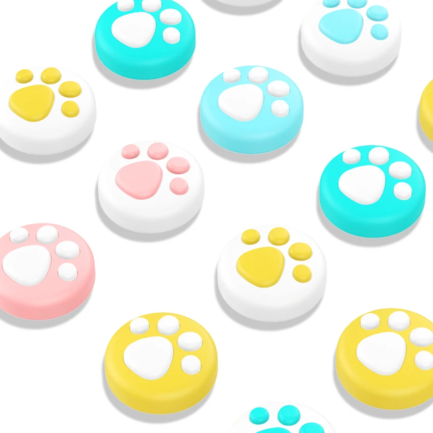 

4pcs Cute Cat Paw Thumb Grips Cover Joystick Rocker Cap for Nintendo Switch NS/Lite Joycon Controller Gamepad Thumbstick Case