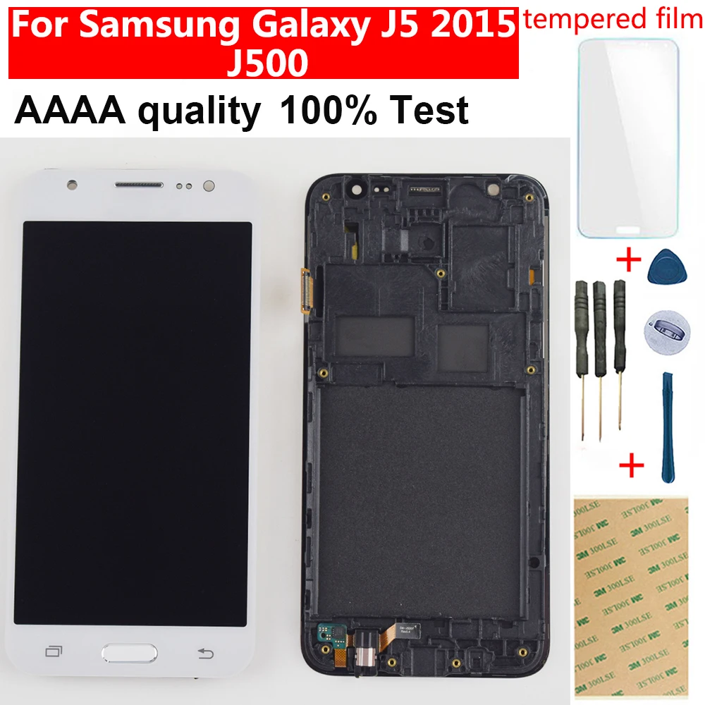 Цена J500 font b lcd b font для samsung Galaxy J5 2015 font b lcd b font дисплей J500H J500FN J500M J500F font b lcd b font экран кодирующий преобразователь сенсорного экрана в сборе рамка