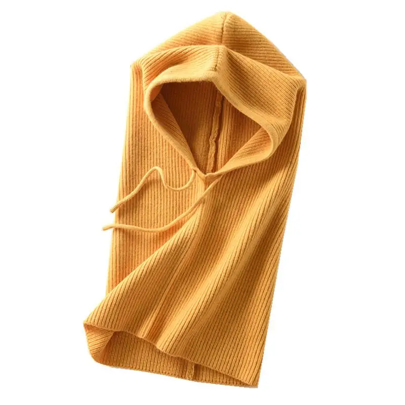 Women Winter Beanie Hat Cashmere Female Knitted Hooded Scarf Balaclava for Women Windproof Warm Wool Cap 6