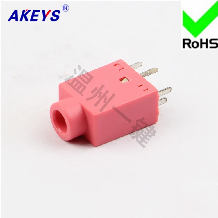 

11 PCS PJ-358 pink headphone socket 5-pin socket anti-function 3.5MM power socket