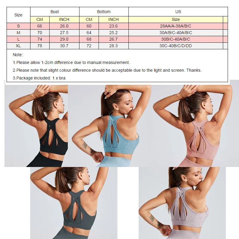 HEYJOE Women Workout Fitness Bra Mesh Patchwork Tank Top Push Up Elastic Top Women Sports Gym Bra Sexy Tank Top For Women