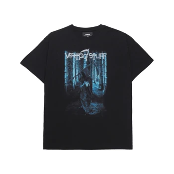 

Rock Rap Men Cotton Tshirt Tops Tees Solid Print Darkness High Street Vintage Men T-Shirts Punk Hip Pop Snap Camisetas Hombre