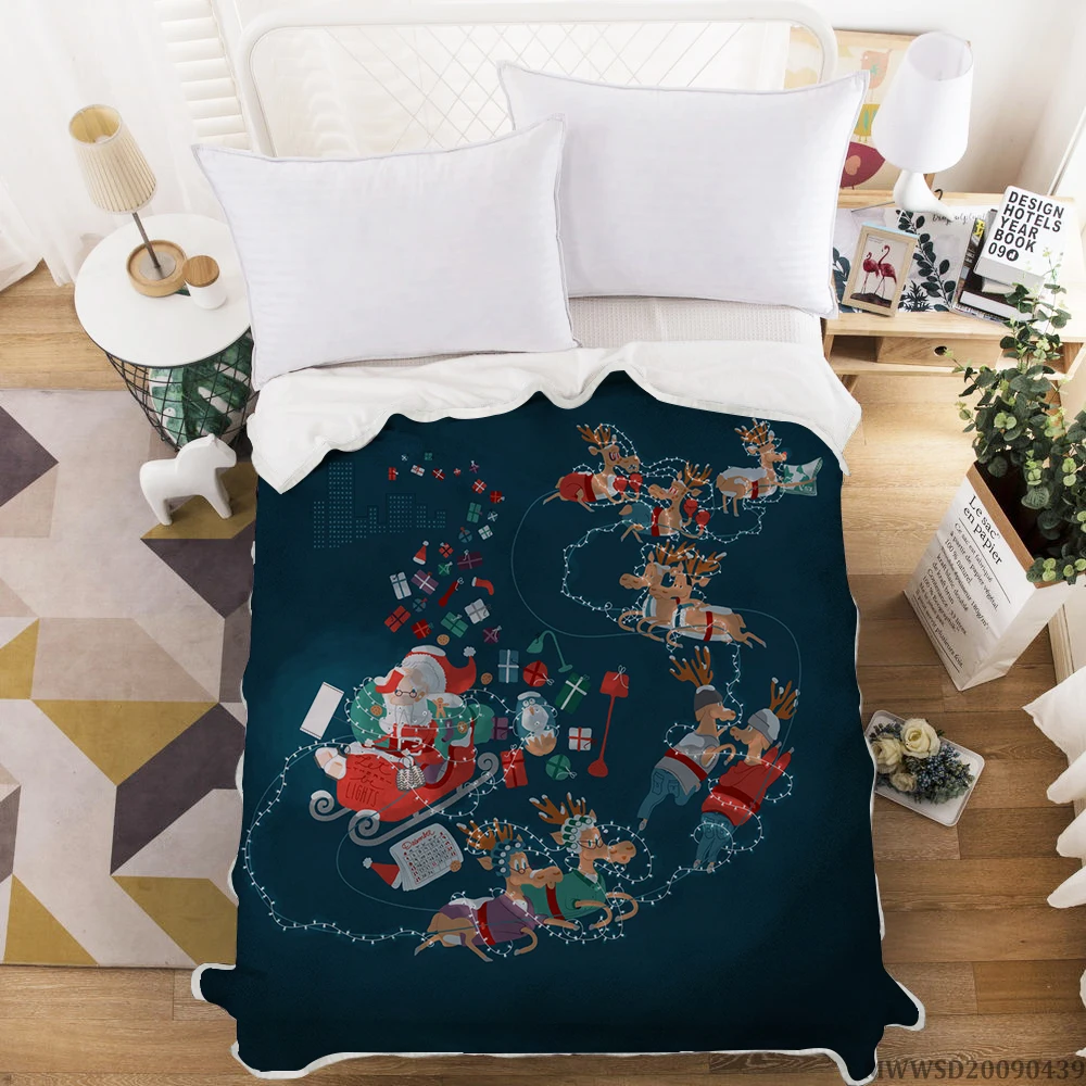 

Milsleep 3D Quilt Blanket Home Textiles Christmas Blanket For Kids School Adults Bed Soft Warm Dropshipping 150*200 CM Bed Cover