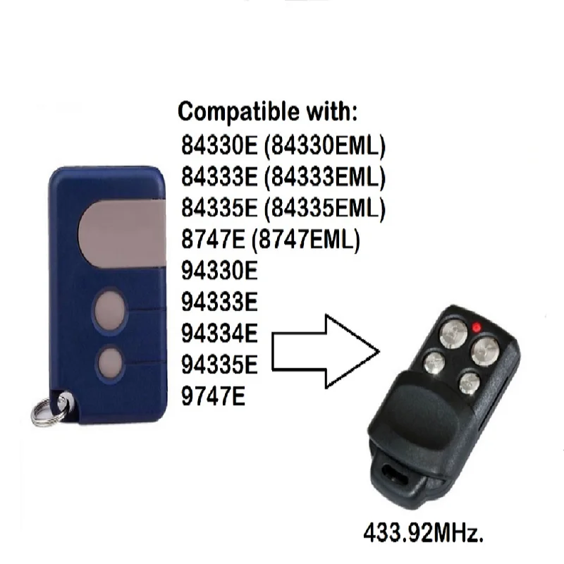 

433.92Mhz 94335E garage door remote duplicator 84330E 84335E replacement transmitter