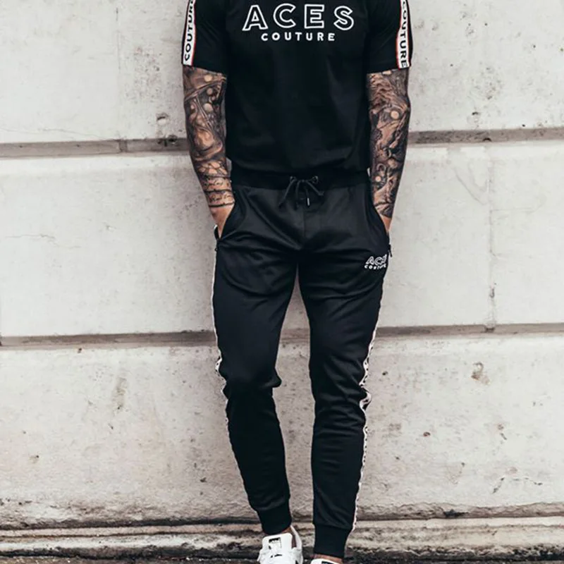 

Muscle Fitness Brothers MEN'S Sports Trousers Casual Training Running Zipper Drawstring Top Skinny Sweatpants a Generation of Fa
