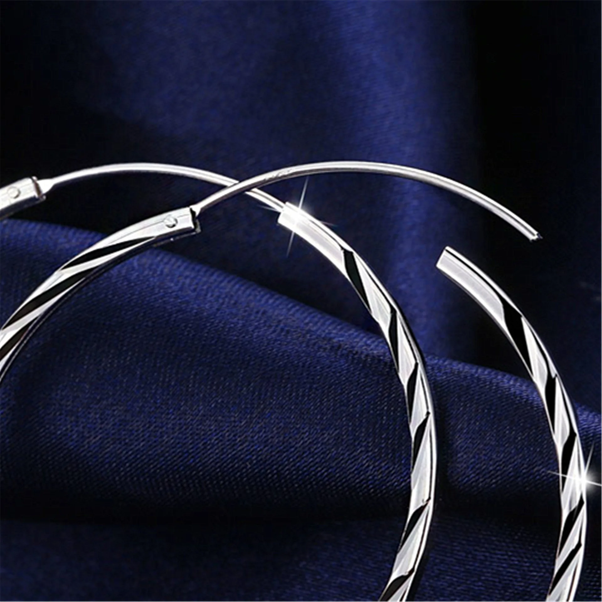 New 925 Sterling Silver Earrings 5CM/3CM Car Flower Fashion Earrings Dress Women Jewelry Gift - Image 4