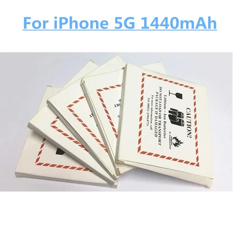 Для iPhone 5 5G батарея литиевая батарея для мобильного телефона 1440mAh Емкость Ремонт Замена с бесплатными инструментами батареи для телефона 5G