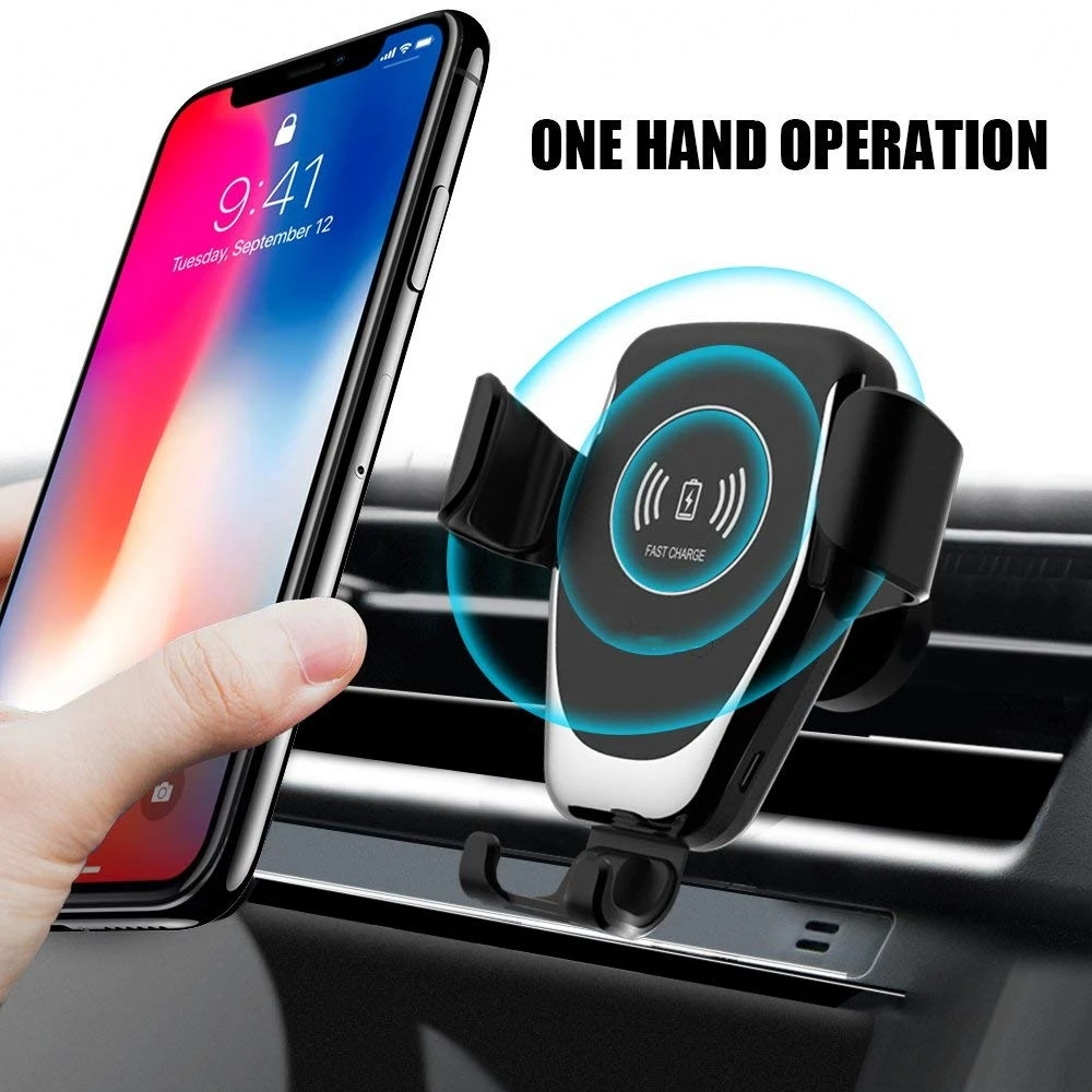 Mindzo Car Mount Qi Wireless Charger For iPhone X 8 Plus Flash Charge Charging Pad Holder Stand Samsung S9 S8 | Мобильные телефоны