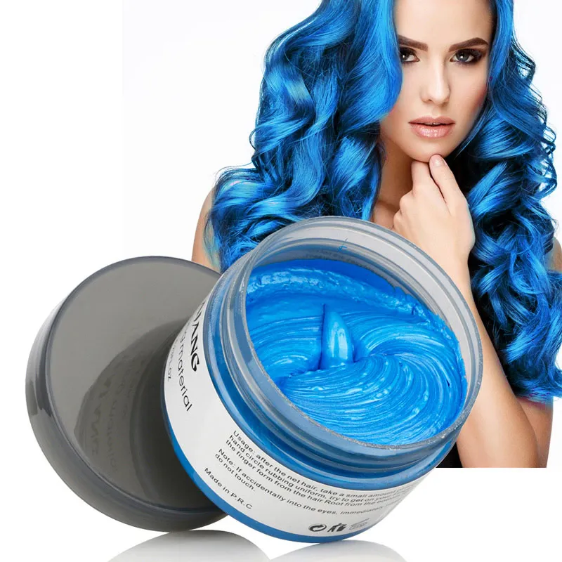 Воск для волос Стайлинг Помпона дропшиппинг Временная Краска для волос одноразовая модная формовочная раскраска крем Пастельная краска для волос Col - Цвет: blue