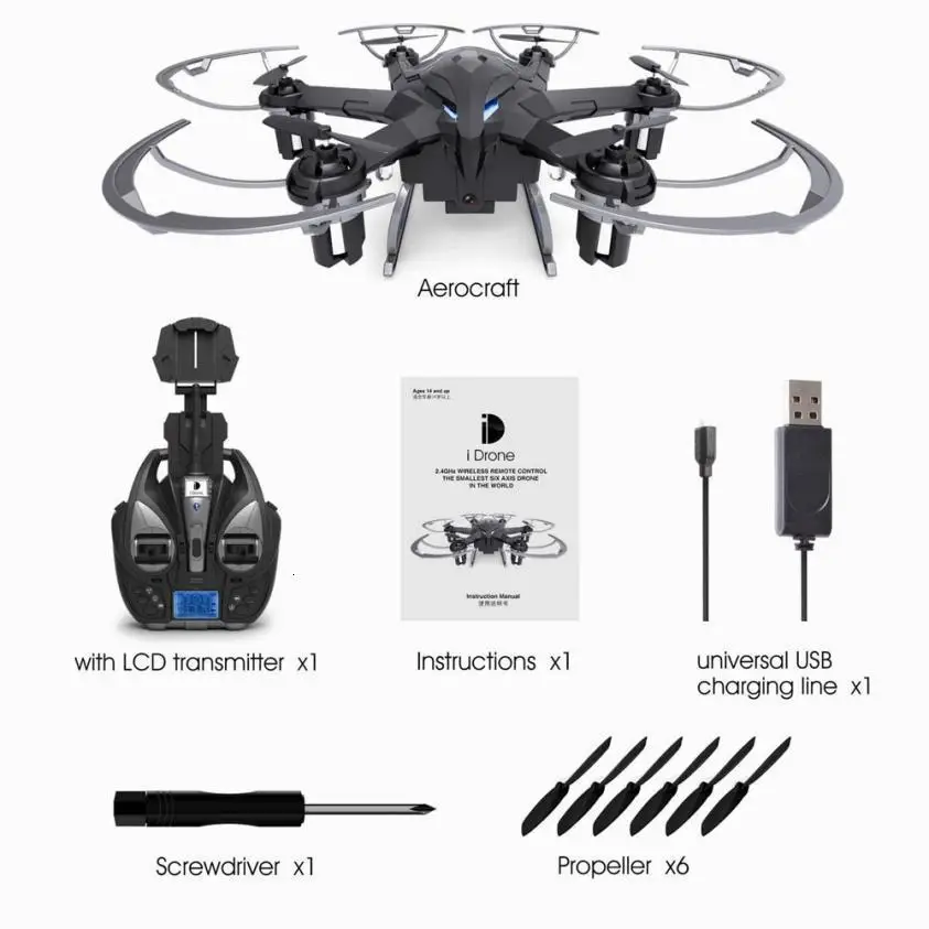 Yi Жан я Дрон I6W Idrone 6-axis Gyro 2,4 ГГц Безголовый режим один ключ возврата Rc мини-Дрон с Камера радиоуправляемые вертолеты