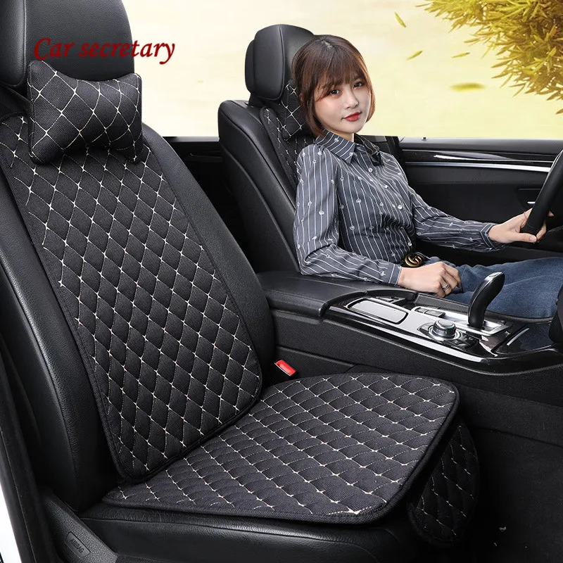 

Big Size Linen Flax Car Seat Cover Protector Front Seat Backrest Cushion Pad Mat Auto Front Interior Styling Truck SUV cushion